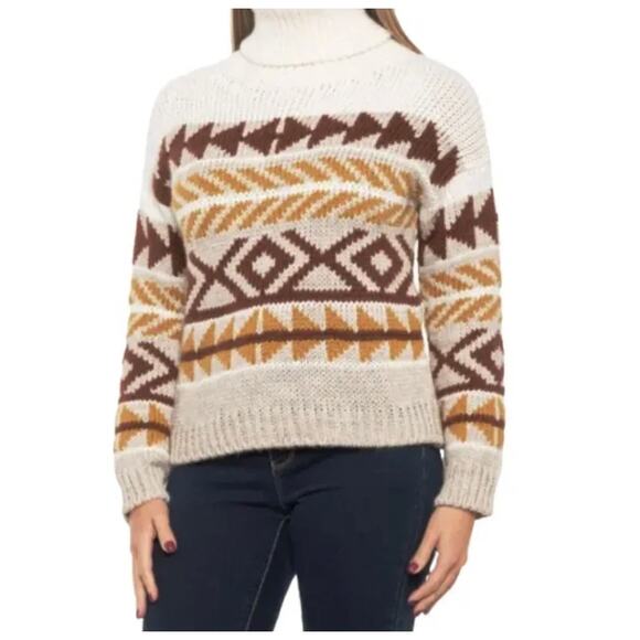 Elsamanda Anthropologie NEW Wool Alpaca Blend Aztec Womens Sweater Large - Picture 1 of 11
